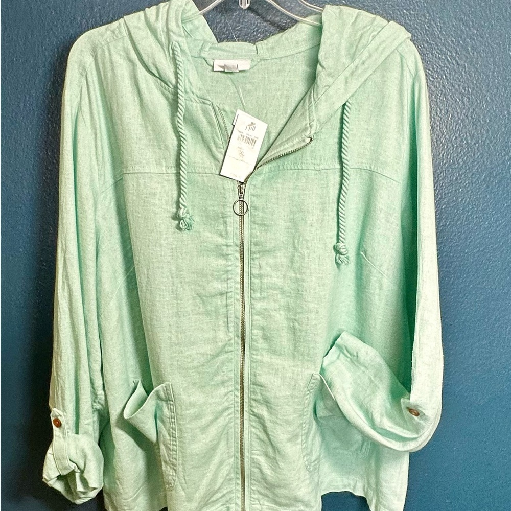 J. Jill Light Green Utility Jacket